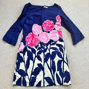 Lilly Pulitzer Shauna tunic dress in navy blue and pink floral